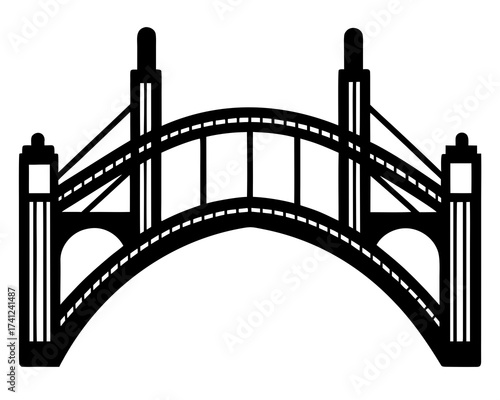 Bridge architecture silhouette vector isolated on white background