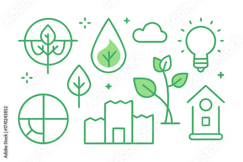 ecology icons set