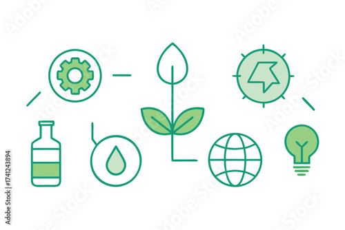 ecology icons set