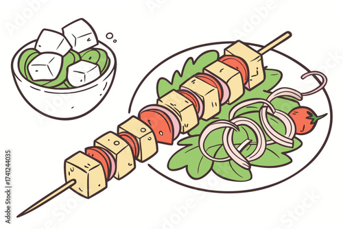 grilled vegetables on a grill