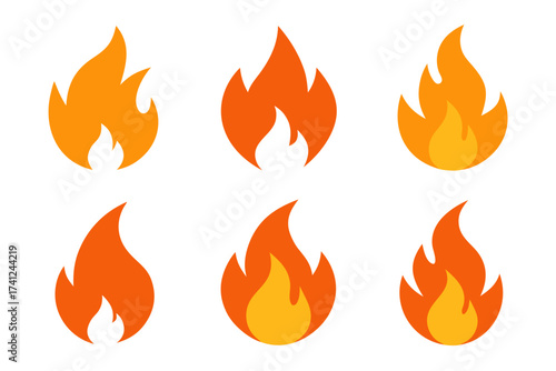 set of fire icons