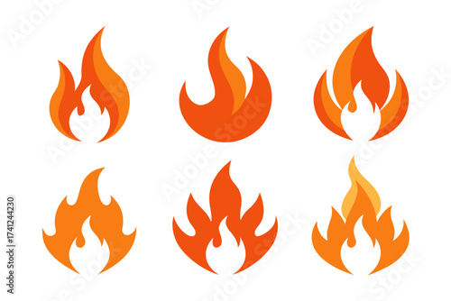 fire flames set