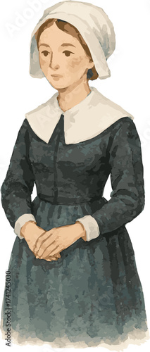 Watercolor vector illustrations of a purtian