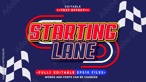 3d starting lane bold text effect.typhography logo