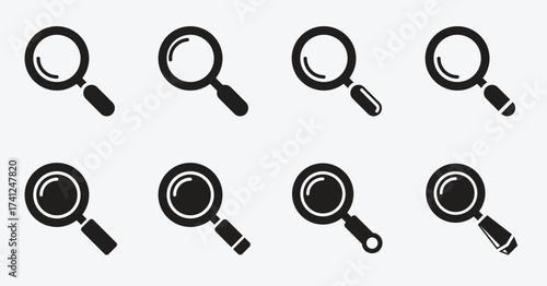 Minimalist Search Icon Set Vector Design
