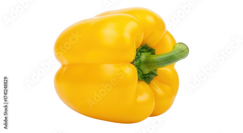 Yellow bell pepper vibrant produce isolated on a transparent background