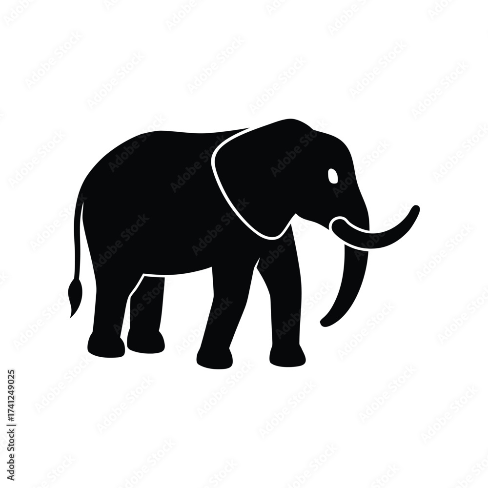 Obraz premium Elephant Silhouette Wildlife Animal Illustration