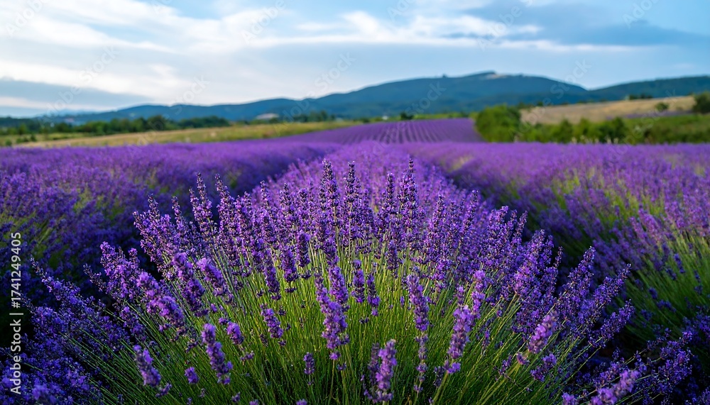 Naklejka premium Lavender field at sunset (2)