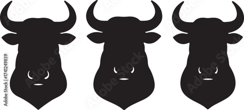     Silhouette 3head bull