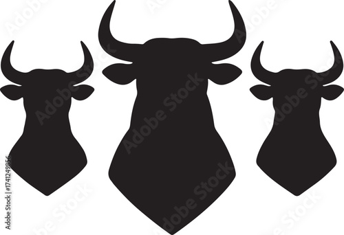     Silhouette 3head bull