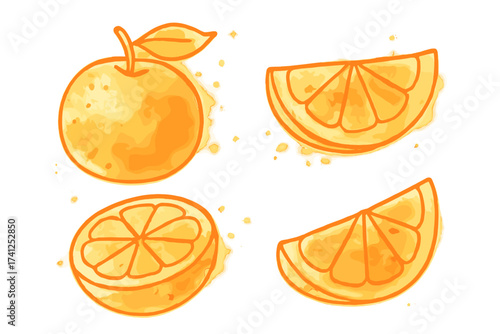 Hand drawn strawberry outline illustration with watercolor effect, doodle sketch fruit vector, transparent background, fresh organic berry design, summer garden produce art