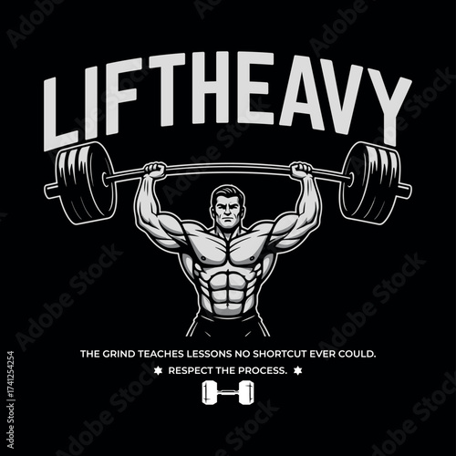 LiftHeavy Barbell Power Streetwear T-Shirt