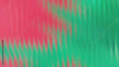 Abstract gradient background with vertical stripes in shades of green and pink