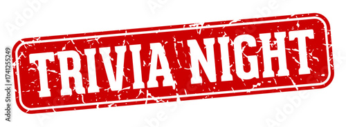 trivia night rectangular sign. trivia night stamp