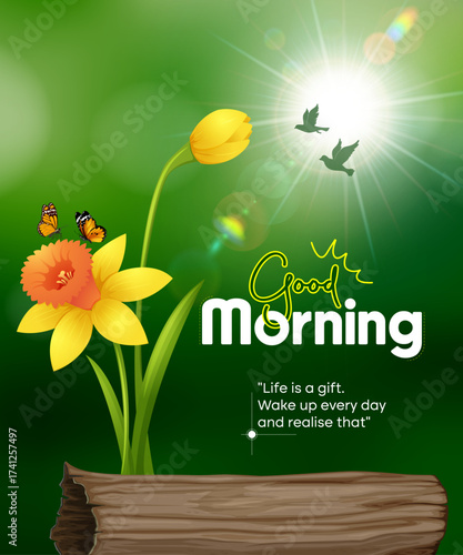 Good Morning wishes with nature image