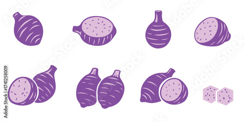 taro vector logo isolated on white background.	