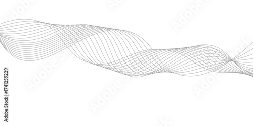 Abstract vector illustration of hand-drawn blue waves, a flowing digital pattern and curve design for modern art or technology backgrounds