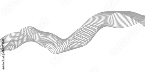 Fototapeta Naklejka Na Ścianę i Meble -  An abstract blue wave pattern with a 3d dna design and gradient lines creates a concept wallpaper illustration texture