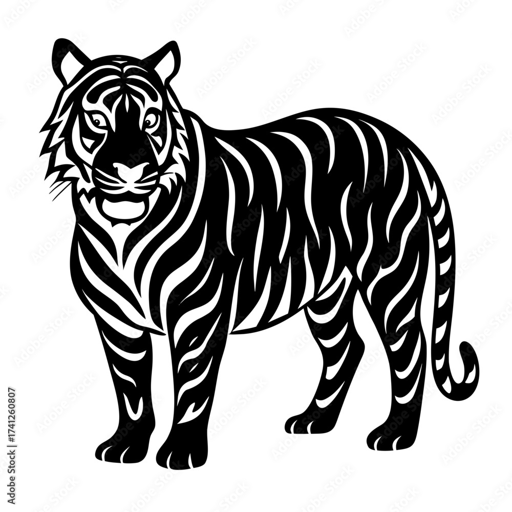 Naklejka premium vector illustration of a tiger