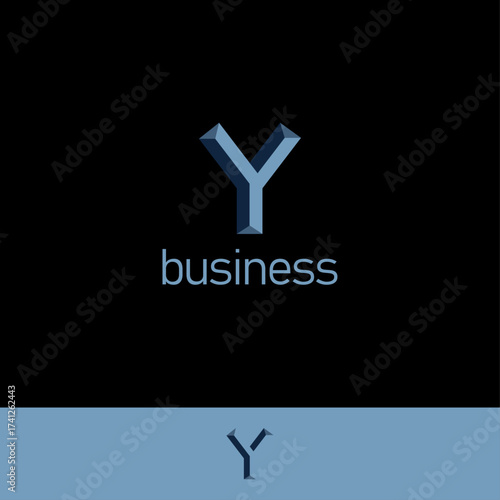 Professional 3D Chiseled Letter Y Business Logo with two backgrounds.