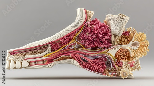 Detailed anatomical model of the human nose and sinus system
