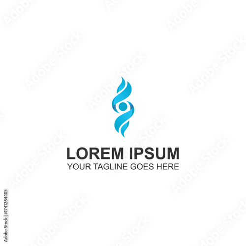 Letter S Blue Flame Logo Design With Creative Illustration