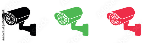 Security Camera Surveillance System – Vector Illustration of CCTV Monitoring and Safety Graphic