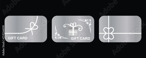Gift card icon. Gift certificate vector set. Special present sign.