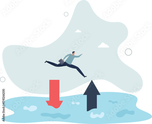 Financial plan, saving and investment or stock market rebound and economic recover concept.life and employment of people.