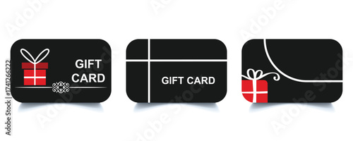 Gift card icon in black modern and lines and solid