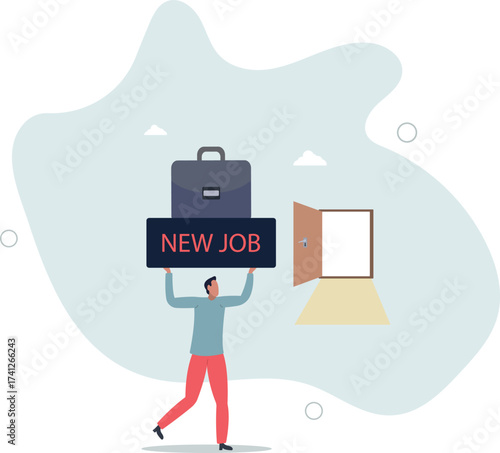 New job challenge, make decision for new opportunity in work or career development concept.life and employment of people.