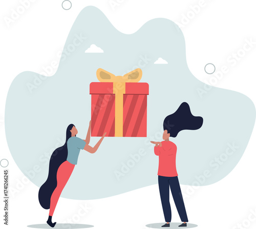 giving donation gift boxes in humanitarian campaign.life and employment of people.
