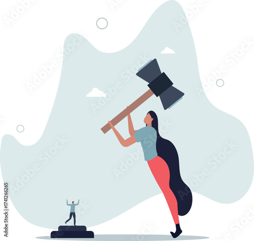 Social inequality, discrimination, injustice and unfairness for black people or racism on people of color concept.life and employment of people.