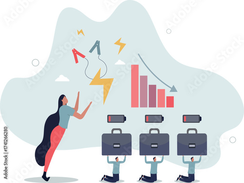 Employee recharge to boost productivity, boost energy to work or recharge after long time Coronavirus quarantine concept.life and employment of people.
