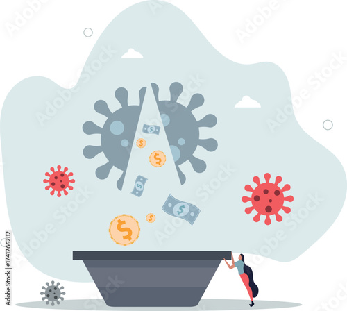 Business opportunity or bargain stock investment in Coronavirus COVID-19 crisis or economic recession concept.life and employment of people.