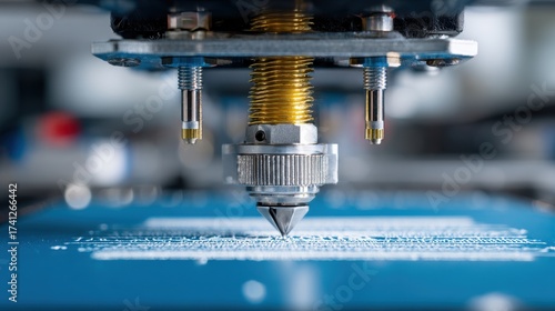 Macro photograph of a clean and pristine machine nozzle