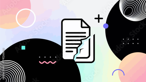 Document icon with abstract shapes