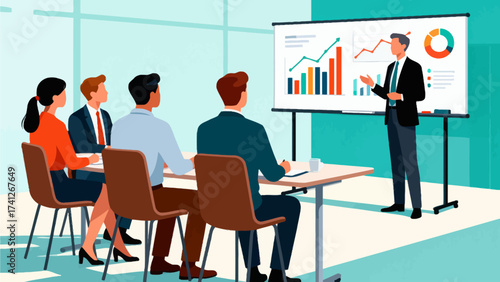 Business presentation in meeting room
