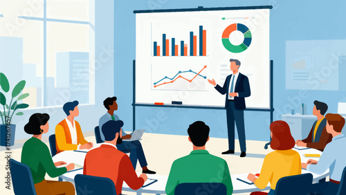 Business presentation in office meeting
