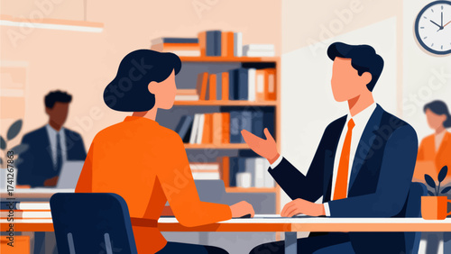 Business meeting in office setting