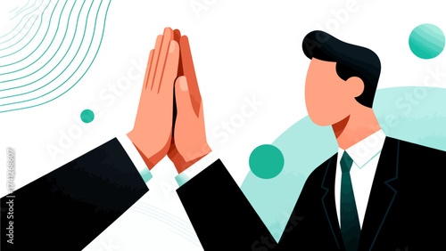 Businessman giving high five gesture