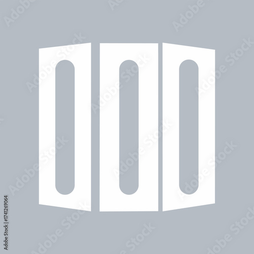 Three blank white rectangular boxes or packages arranged side by side on a gray background, blank white boxes are arranged side by side against a solid gray background, ready for customization.