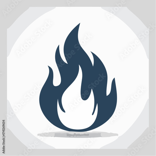Stylized Silhouette of Flame Modern Graphic Design Element for Heat, Energy, or Passion
