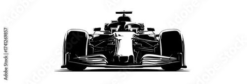 a black and white illustration of a Formula 1 carblack, bottle, car, illustration, race car, sports car 
