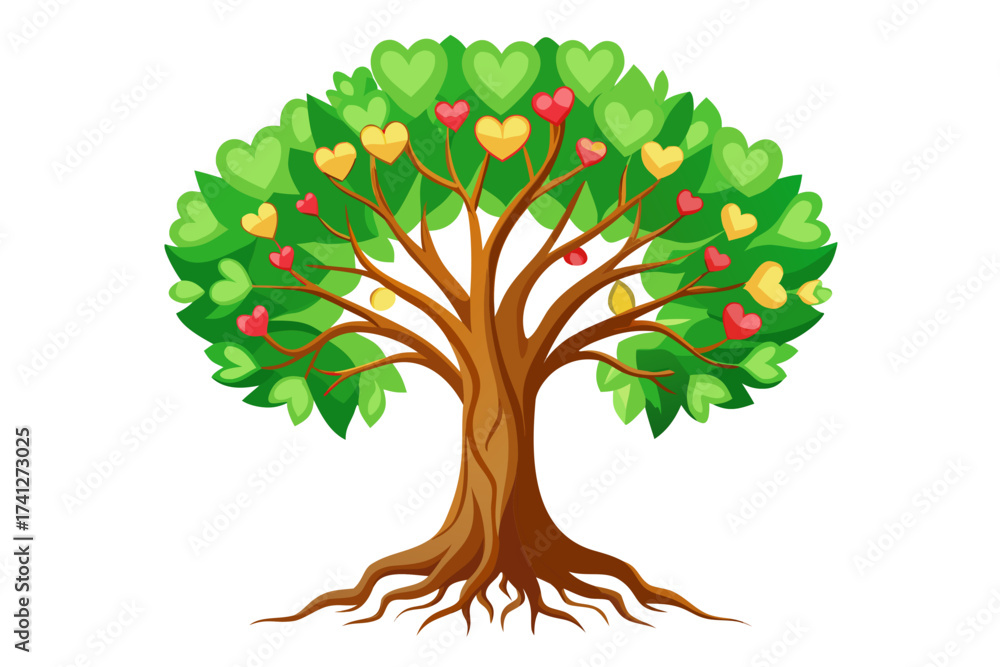 Naklejka premium tree with green leaves