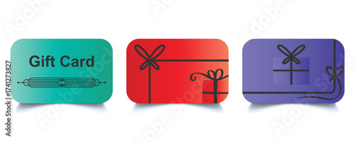 Gift card icon. Gift certificate vector set. Special present sign.