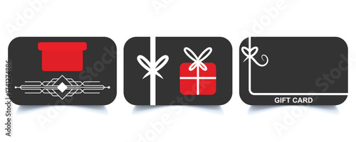 Gift card icon vector symbol collection on white background.