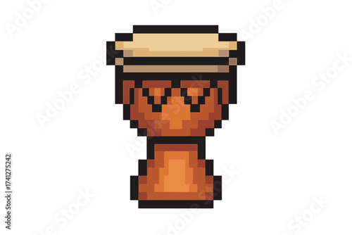 Pixel art character avatar. 8-bit retro video game style icon of a man. Postman or mailman head. Community member portrait. Vector illustration for a team or group symbol.