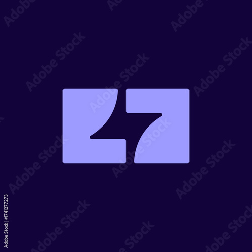 Inverted Comma Style Electric Bolt Icon Design