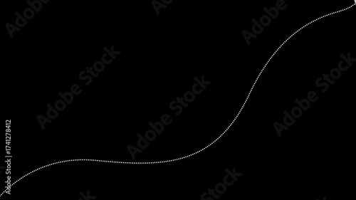 Paper airplane flying animation with dotted line path, creative travel concept, minimalist route to destination, smooth motion graphic for business journey, freedom, startup and exploration